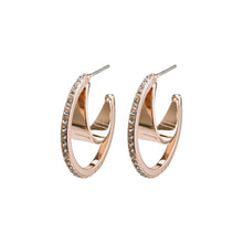 Load image into Gallery viewer, Pilgrim Rose Gold Beauty Crystal Hoops