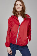Load image into Gallery viewer, Red Full Zip Packable Rain Jacket