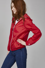 Load image into Gallery viewer, Red Full Zip Packable Rain Jacket