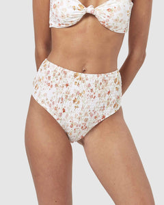 Cabo Smocked High Waisted Brief