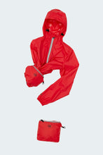 Load image into Gallery viewer, Red Full Zip Packable Rain Jacket

